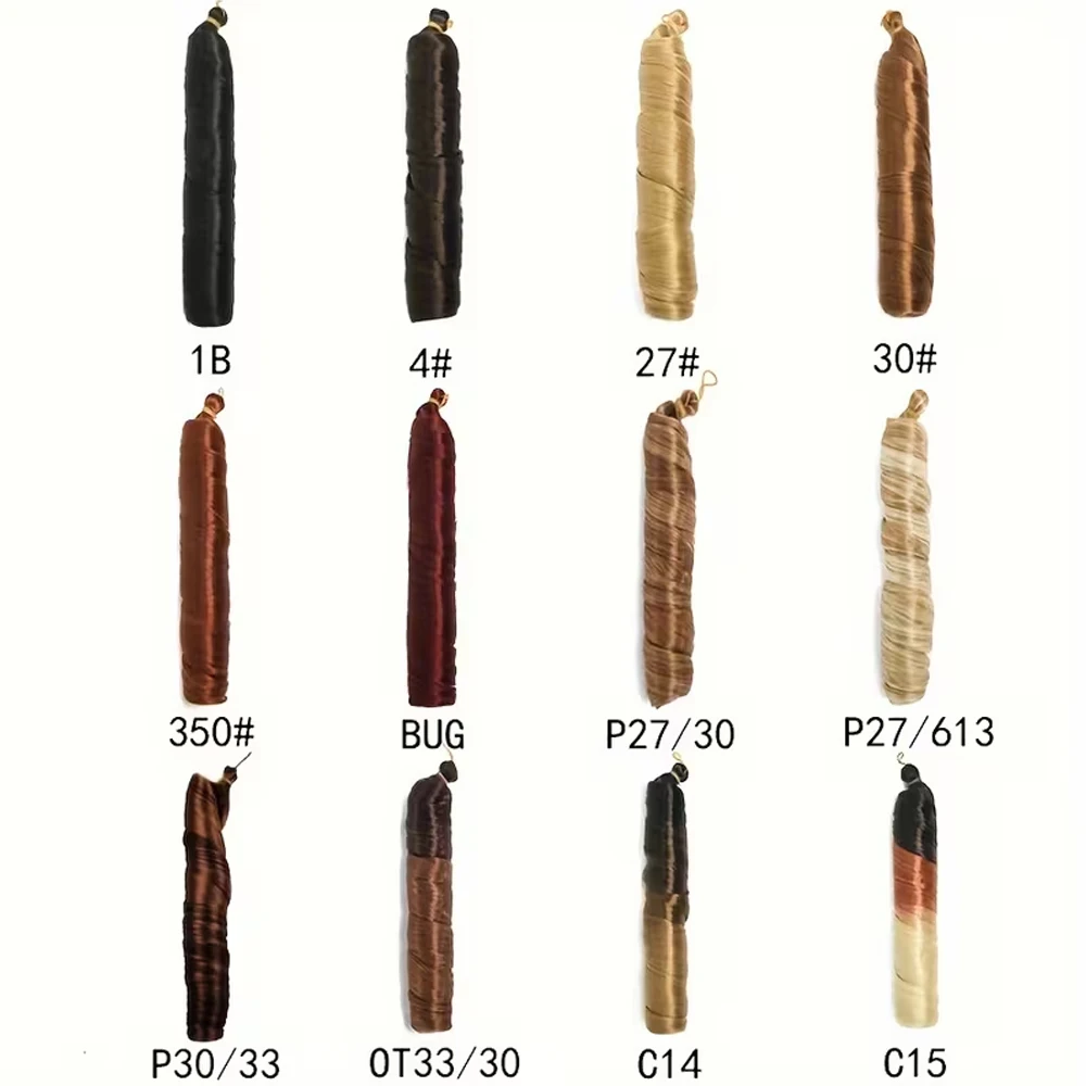 Loose Wave Spiral Curl Braids French Curls Braiding Hair Extensions Synthetic Hair150g High Temperature Ombre Pre Stretched Hair - view 2