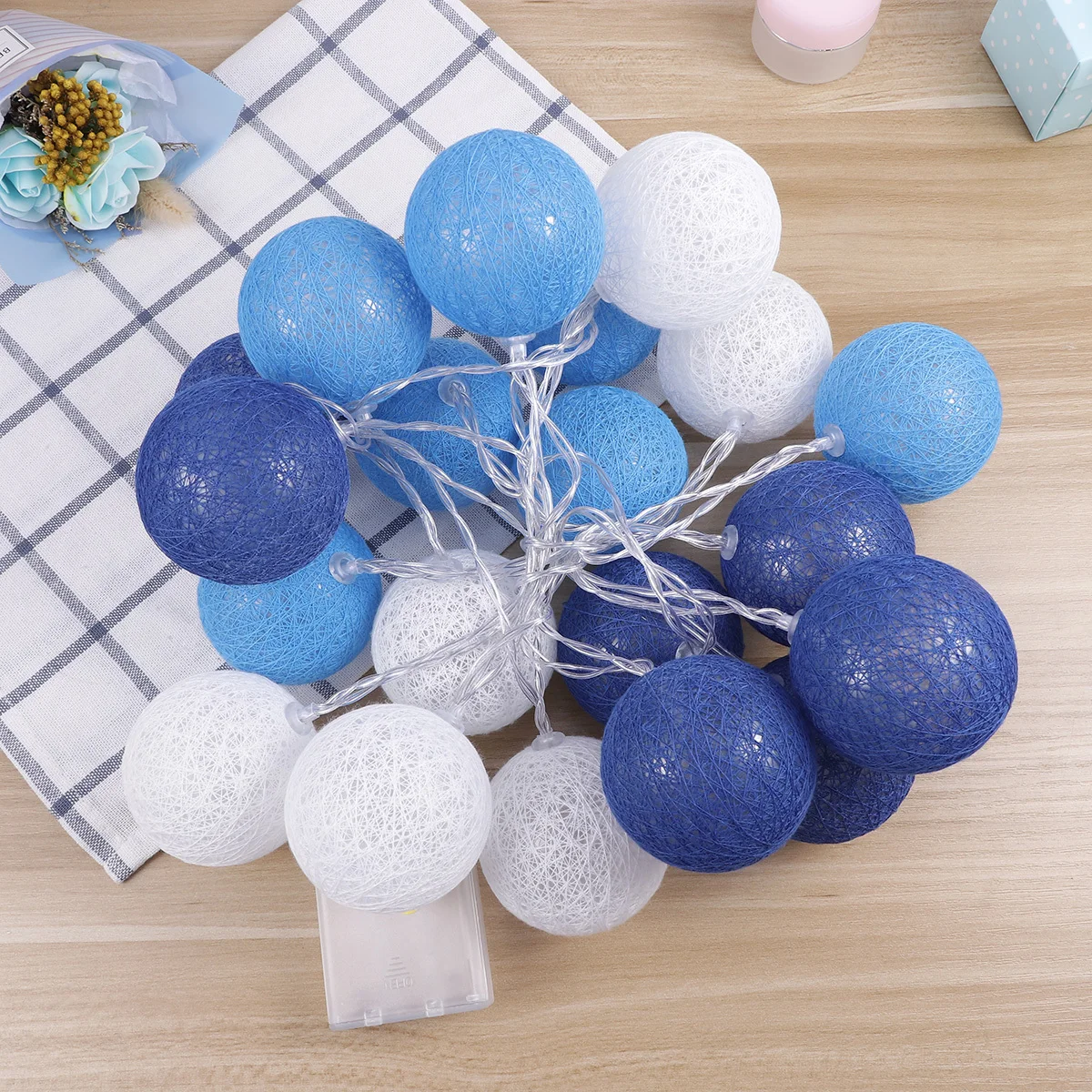

Blue Series LED Cotton Thread Ball String Light 3m 20 Leds Romantic LED String Lamp for Party Wedding Bedroom Decoration