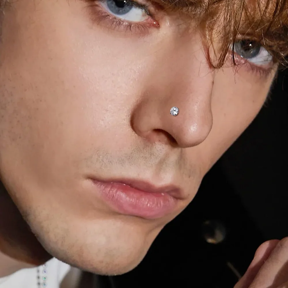 9 Pcs Stainless Steel Nose Ring Set Hypoallergenic Septum Horseshoe L Shape Corkscrew Nose Studs Hoops 16G 20G Piercing Jewelry