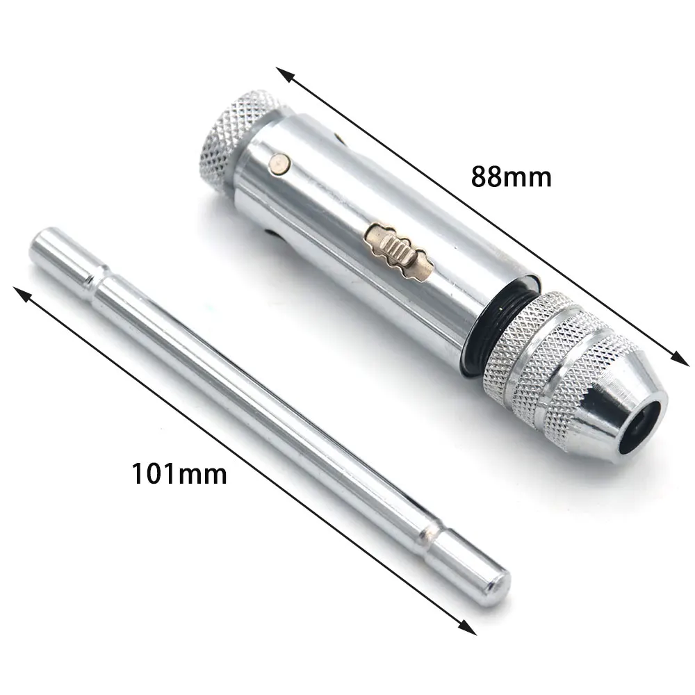 M3-M8 조절 가능한 T자형 핸들 리머 나사 추출기 탭 렌치 홀더 래칫 삽입, 역방향