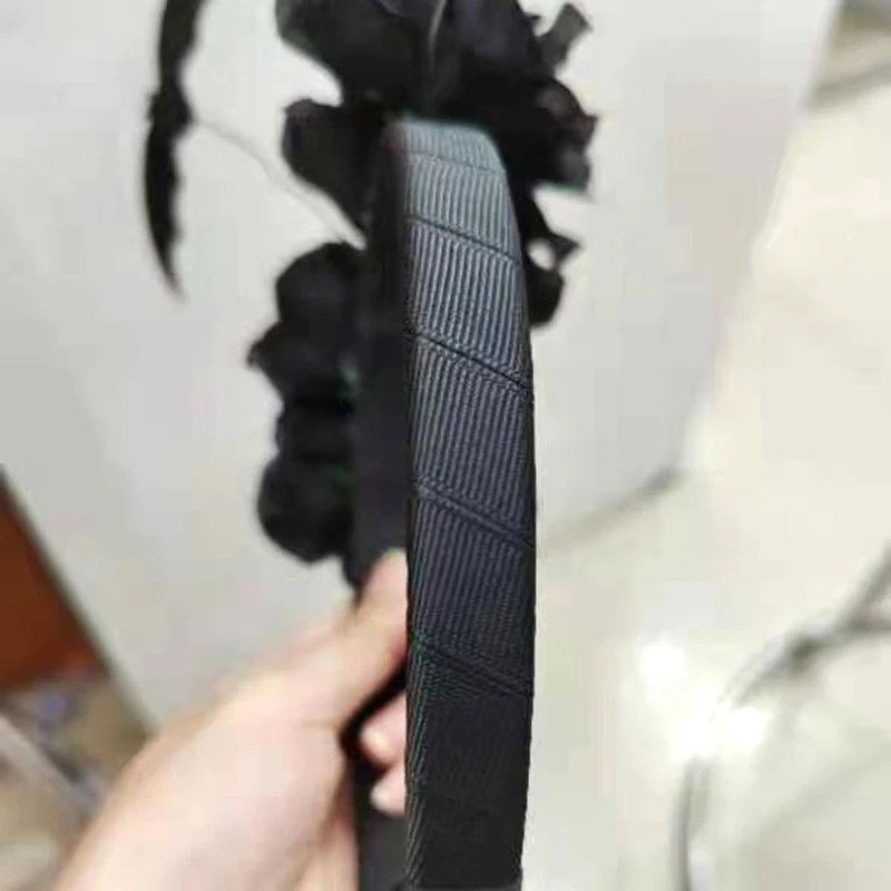 Gothic Halloween Live Broadcast Hairband Women Students Photoshoots Hairband Bat&Flower Shape Headbands Black Color