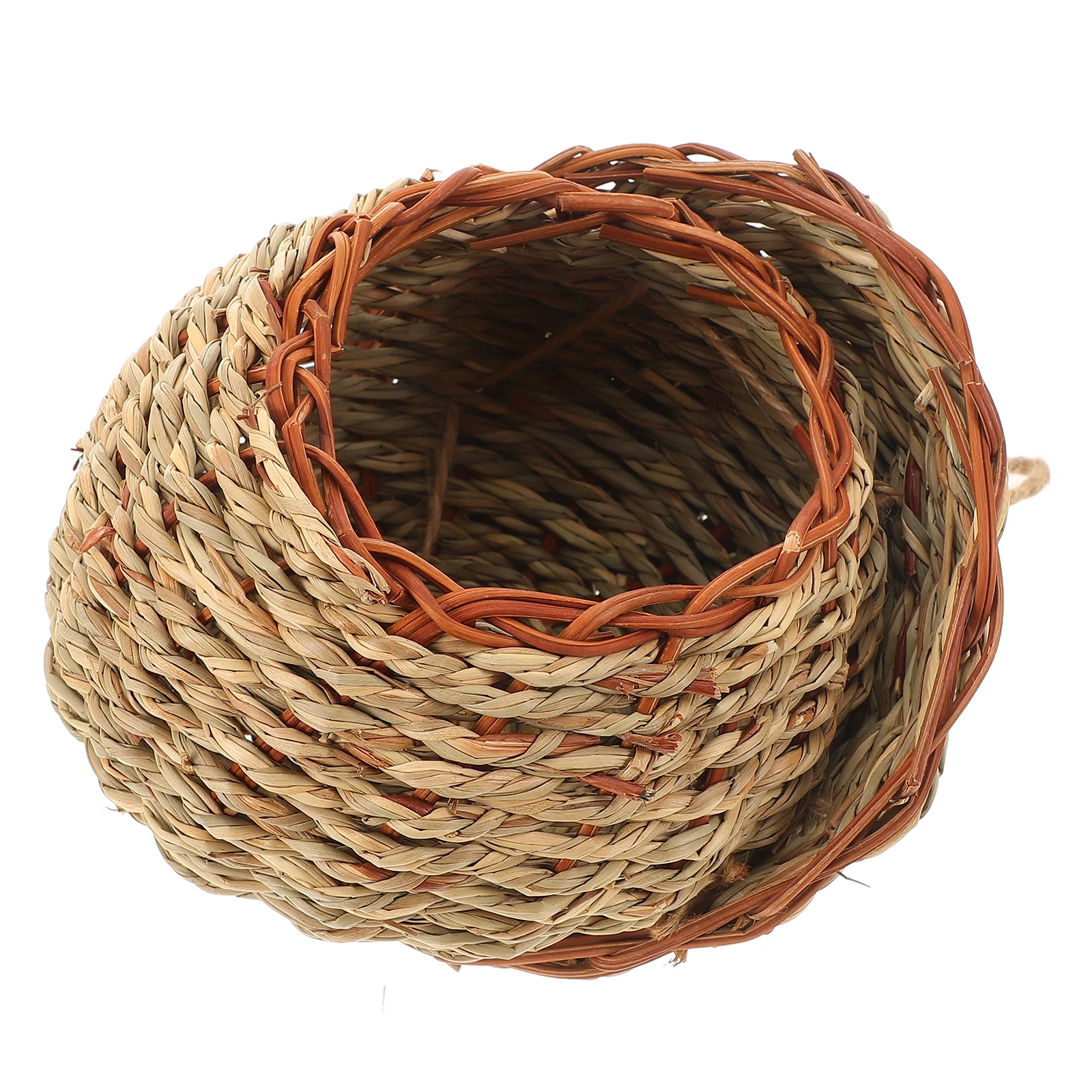 

Woven Bird Nest Straw Nests Gift Handwoven Parrot Cockatiel Bamboo Bird's Travel