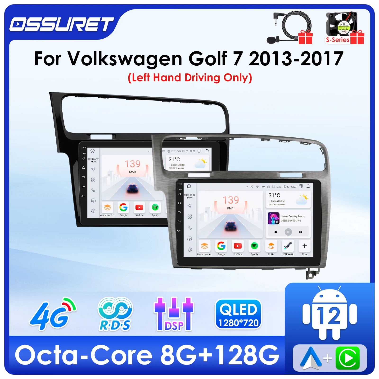 2Din Android Auto Car radio GPS stereo For Vw Volkswagen Golf 7 2013-2017 multimedia Video player 7862 DSP Carplay 4G SWC Screen