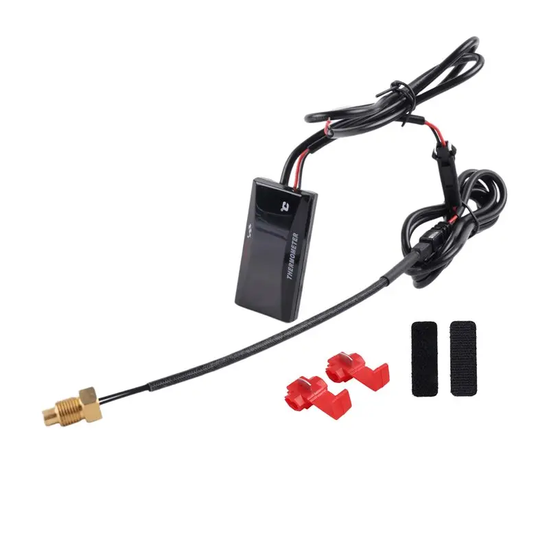 AU28-For Racing Scooter Water Temperature Meter Digital Gauge LED Display For Motorcycle DC 12V Red Light