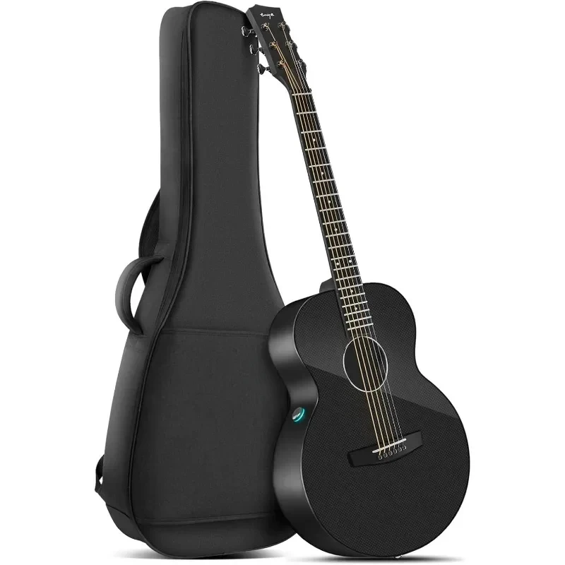 Acoustic Electric Guitar Carbon Fiber X3 Pro Mini Travel Guitar AcousticPlus Guitar Bundle with Gig Bag, Instrument Cable