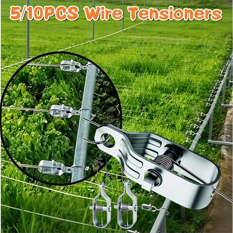 5/10pcs Adjustable Wire Tensioners,Rope/Cable/Wire Straightener & Tightener Tool for Barbed Wire,Greenhouses,Trellis,Grape Vines