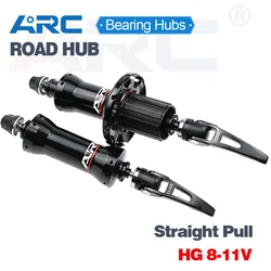 ARC-Road Bike Bicycle Hub, Front 100mm Rear 130mm, Straight Pull, Quick Release, 6 Bearings, Compatible with HG 8, 9, 10, 11V