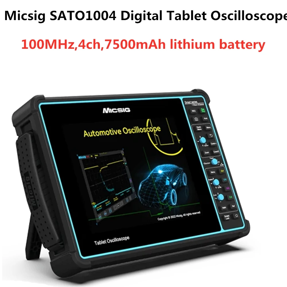 Micsig SATO1004 Digital Tablet Automotive Oscilloscope Handheld 100MHz 4 CH Signal Capture for Vehicle Repair 16000mAh Battery