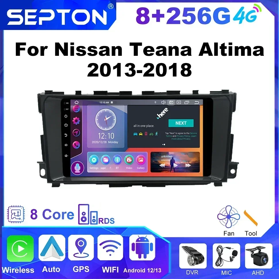 

SEPTON Android 13 Multimedia Player Car Radio for Nissan Teana Altima 2013-2018 Multimedia Player 4G Net Carplay 8core WIFI BT