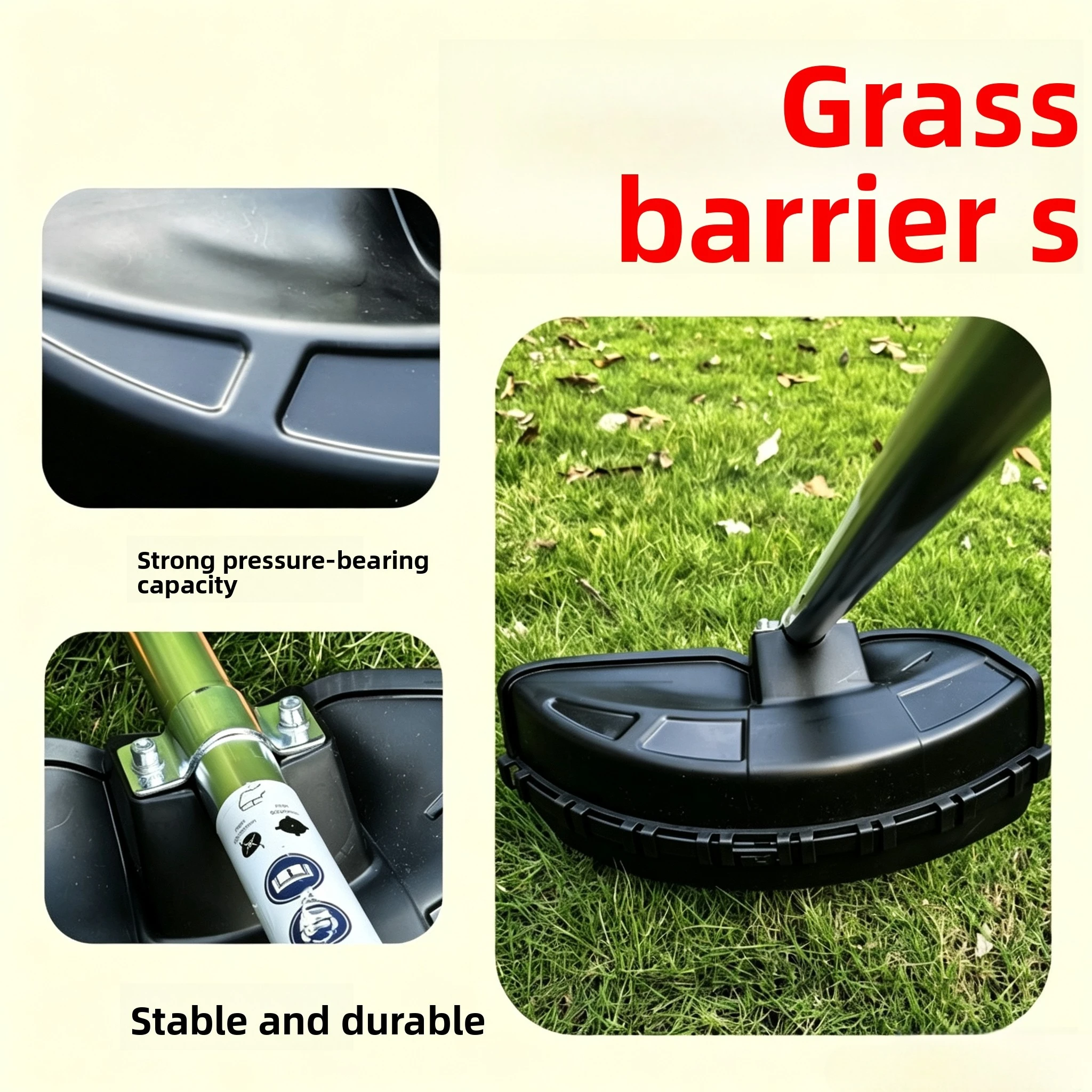 Thickened S-Style Grass Deflector Shield, Universal Guard Accessory Fits 26mm & 28mm Shaft Brush Cutter Weeder