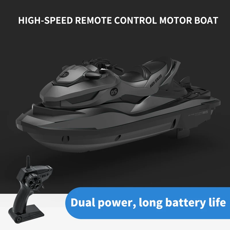 

1 Set M5 Mini RC Jet Ski 2.4G 50 Meters Remote Control Distance Summer Water Splashing