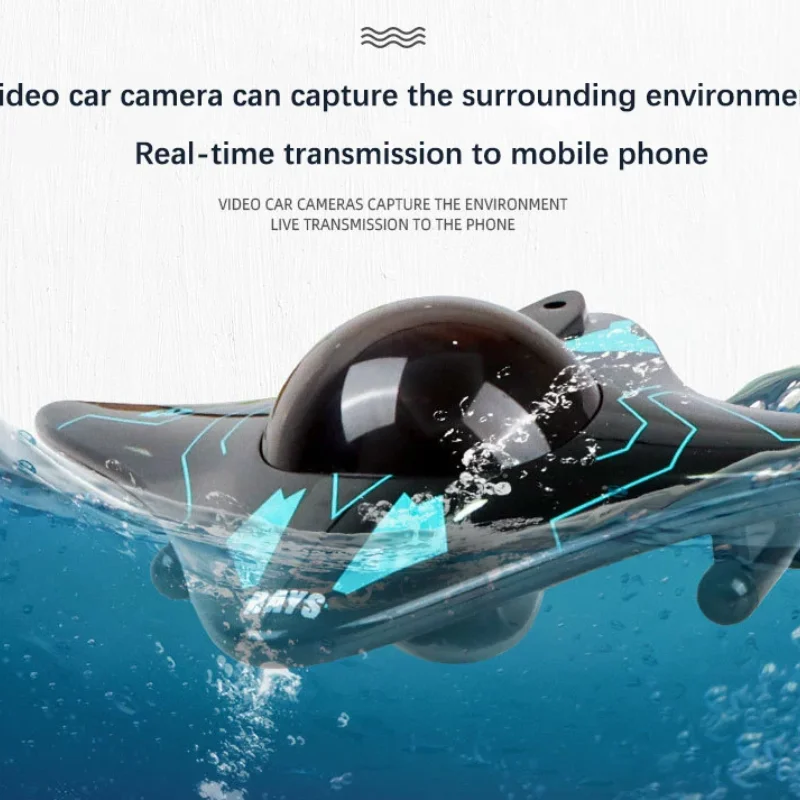 Mini RC Boat Submarine With Camera Underwater Remote Control Wifi Remote Control Boats Radio Control Ship Toys For Kids Gifts