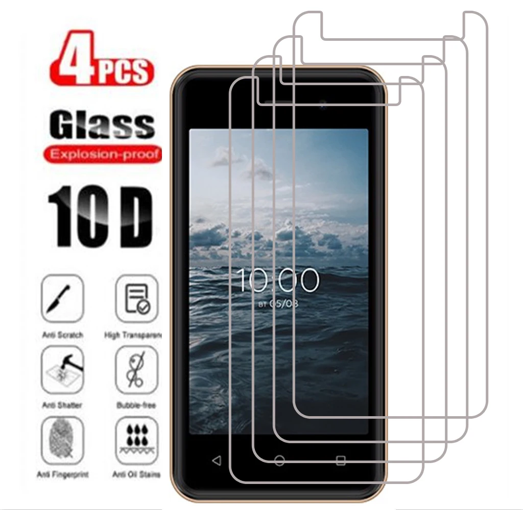 4Pcs For BQ 4030G Nice Mini Tempered Glass Protective On For BQ 4030G Nice Mini Screen Protector SmartPhone Cover Film