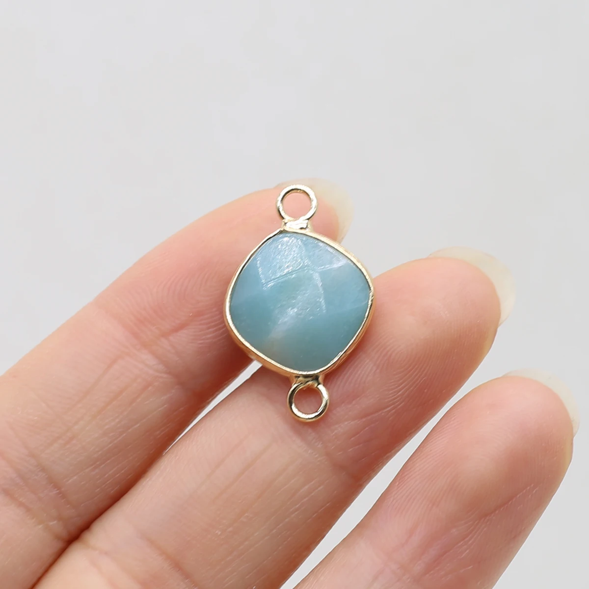 Natural Semi-Precious Stone Amazonite Pendant Connectors for Jewelry Making DIY Necklace Bracelet Earring Accessories Wholesale