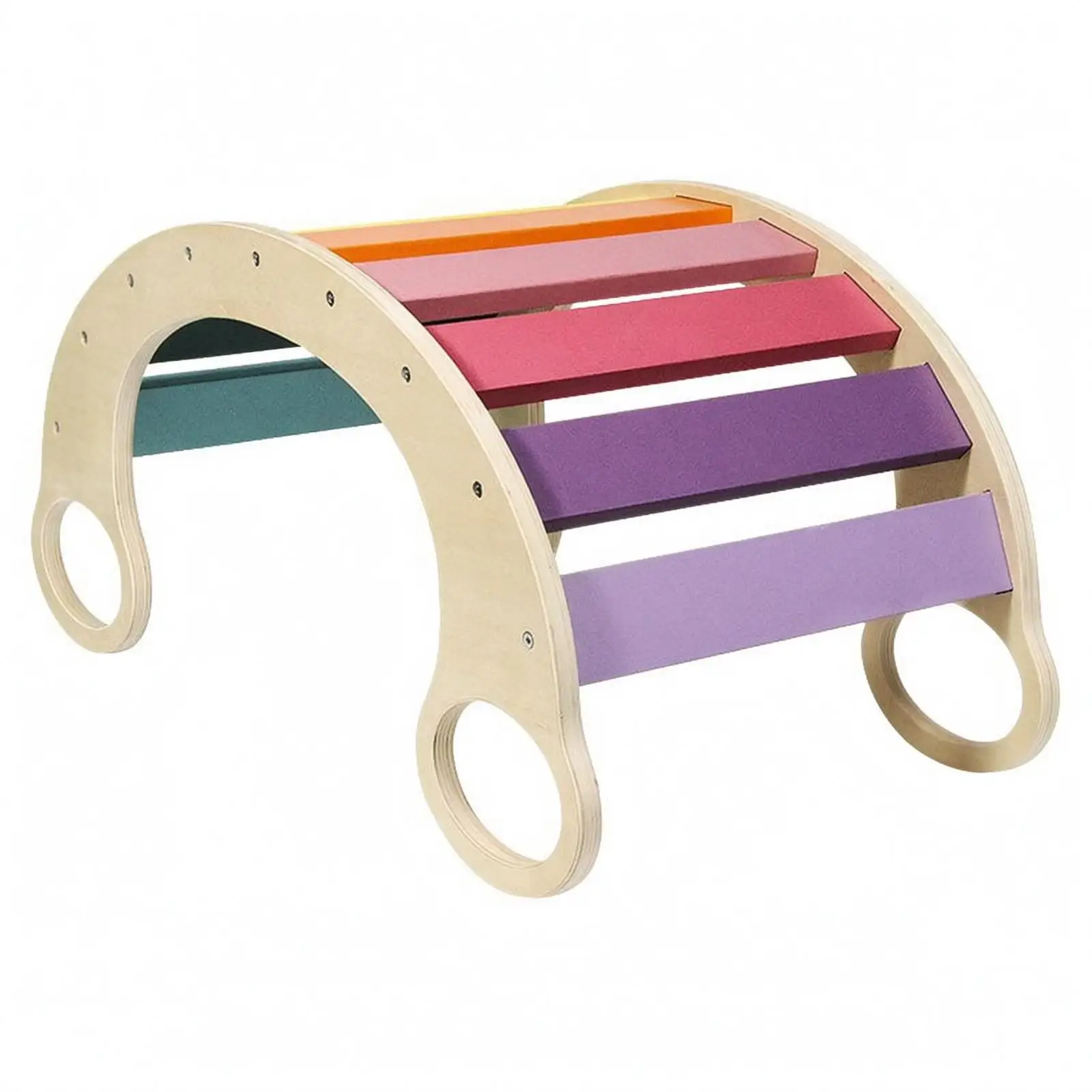 Children Training Rocker Wooden Arch Climbing Bridge Indoor Play Climber for Kids Balance Coordination Toy