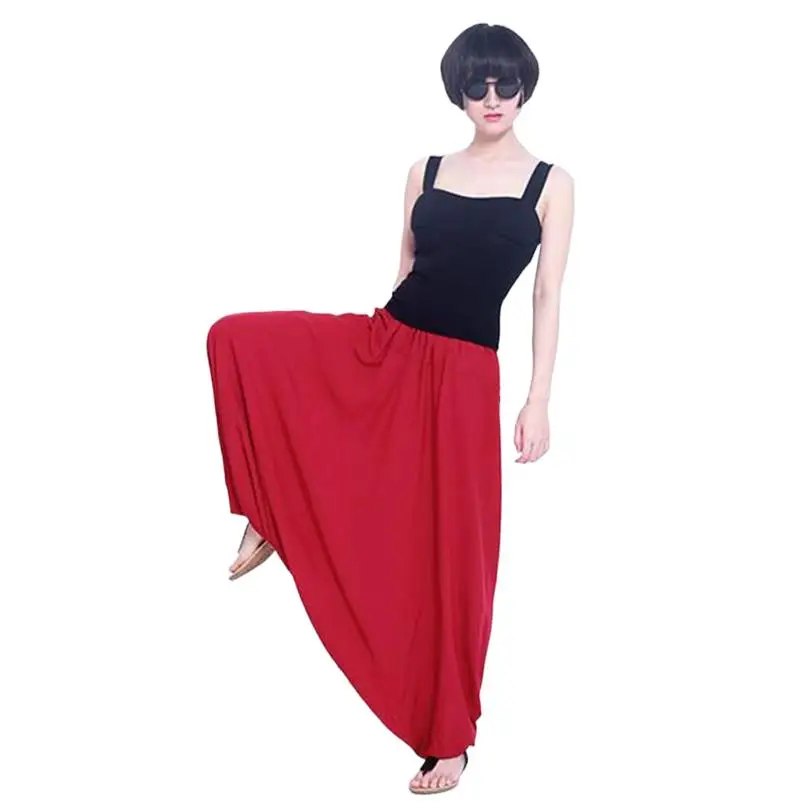 Cotton Cross-Pants Women Solid  Wide Leg Trousers -  2024 Summer Casual Vintage Long Pants Pantalones 14 Color