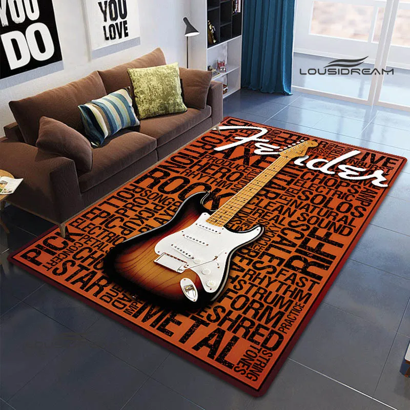 

Fender guitar logo Printed carpet living room bedroom carpet non-slip door mat photography props area rug birthday gift