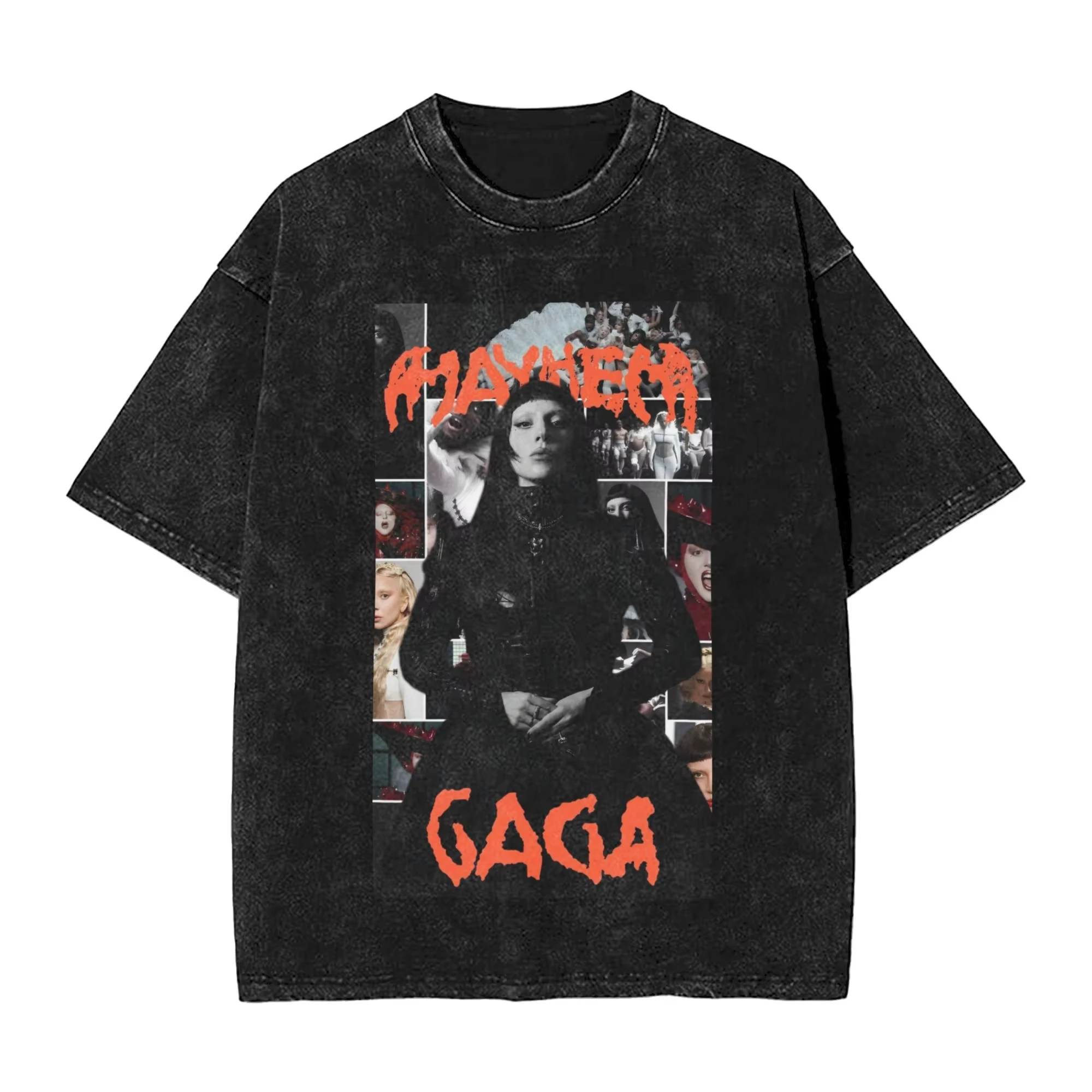 

Ladys Gagas Mayhem 2025 Summer Men's and Women's 100% Pure Cotton Printed Washed T-shirt Album Awesome Short Pure Unique Clothes