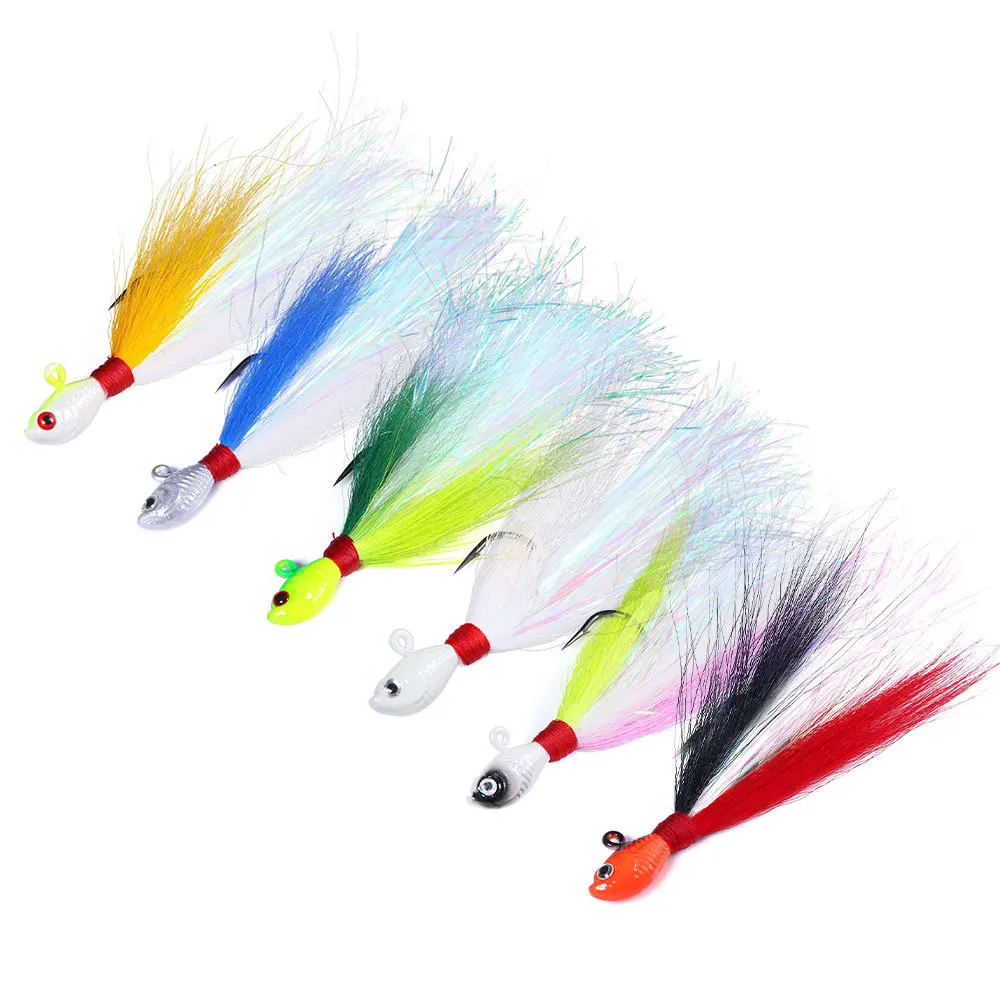 Jig Head Sea Fishing Wobbler Bait Multicolor Trout Bass Jig Fishing Head Hook Fishing Bucktail Jig Fishing Accessories