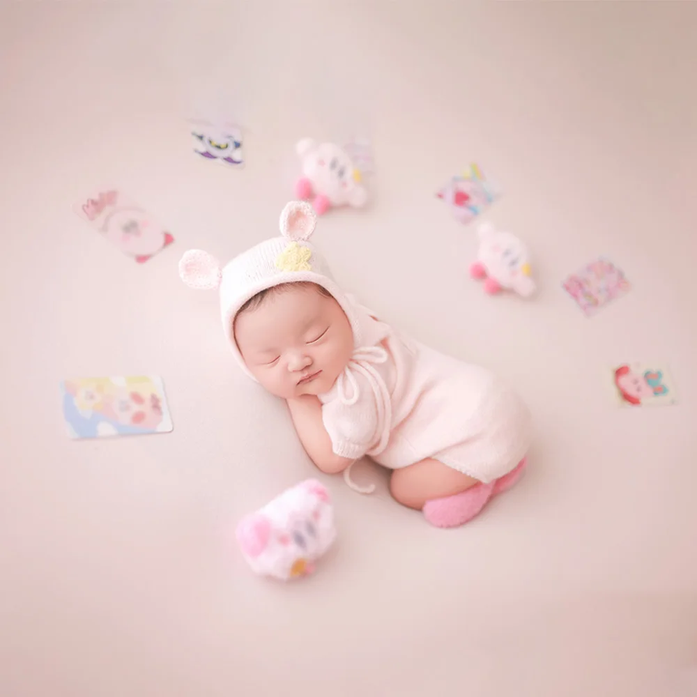 Baby Girl Newborn Photoshoot Outfits Cute Knitted Jumpsuit Hats Socks Infants Photography Props Clothes Studio Photo Accessories