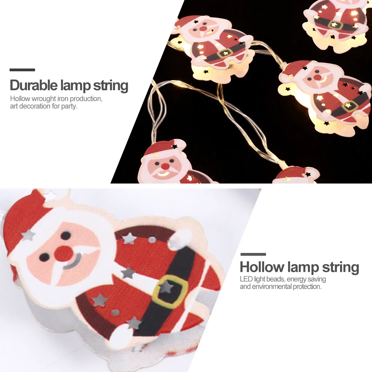 1 مجموعة LED سانتا كلوز سلسلة ضوء عيد الميلاد الدهون سانتا كلوز شكل ديكور داخلي غرفة نوم مصابيح حفلات LED سلسلة ضوء #5