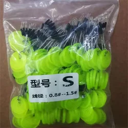 120pcs 20 gruppo Set fagioli spaziali gomma carpa marina pesca gomma nera tappo ovale galleggiante da pesca pesca Bobber kit da pesca