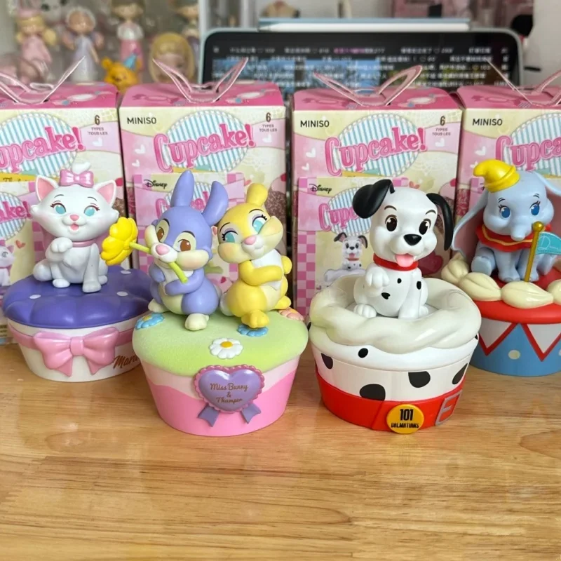 Miniso Disney Cake Storage Box Series Lucifer Dumbo Pongo Marie Bunny Thumper Anime Figure Model Desktop Collection Toys Gifts