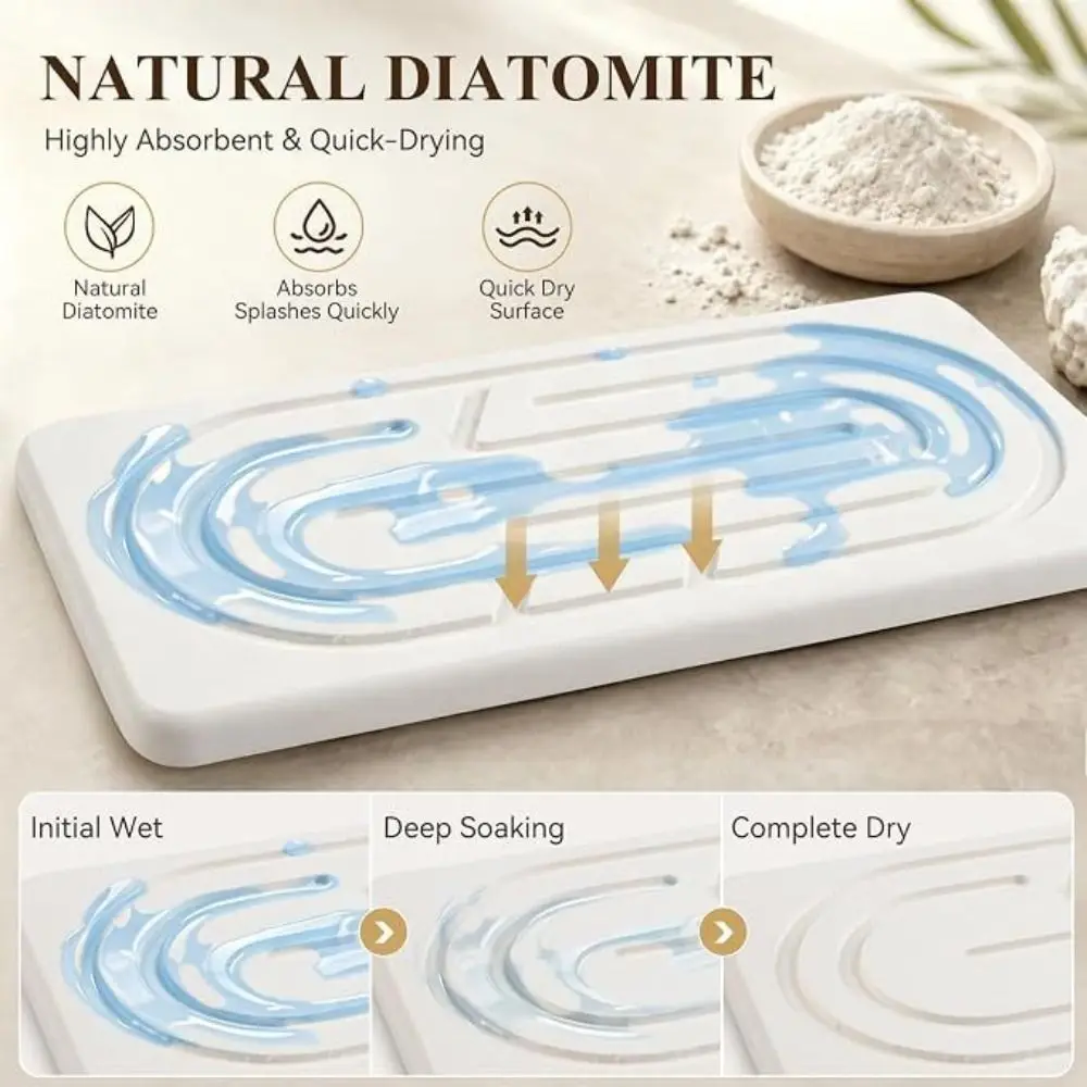 2pcs Absorbent Diatomaceous Earth Tray Set Natural Quick Drying Hand Soap Holder Minimalist Diatomaceous Earth Soap box