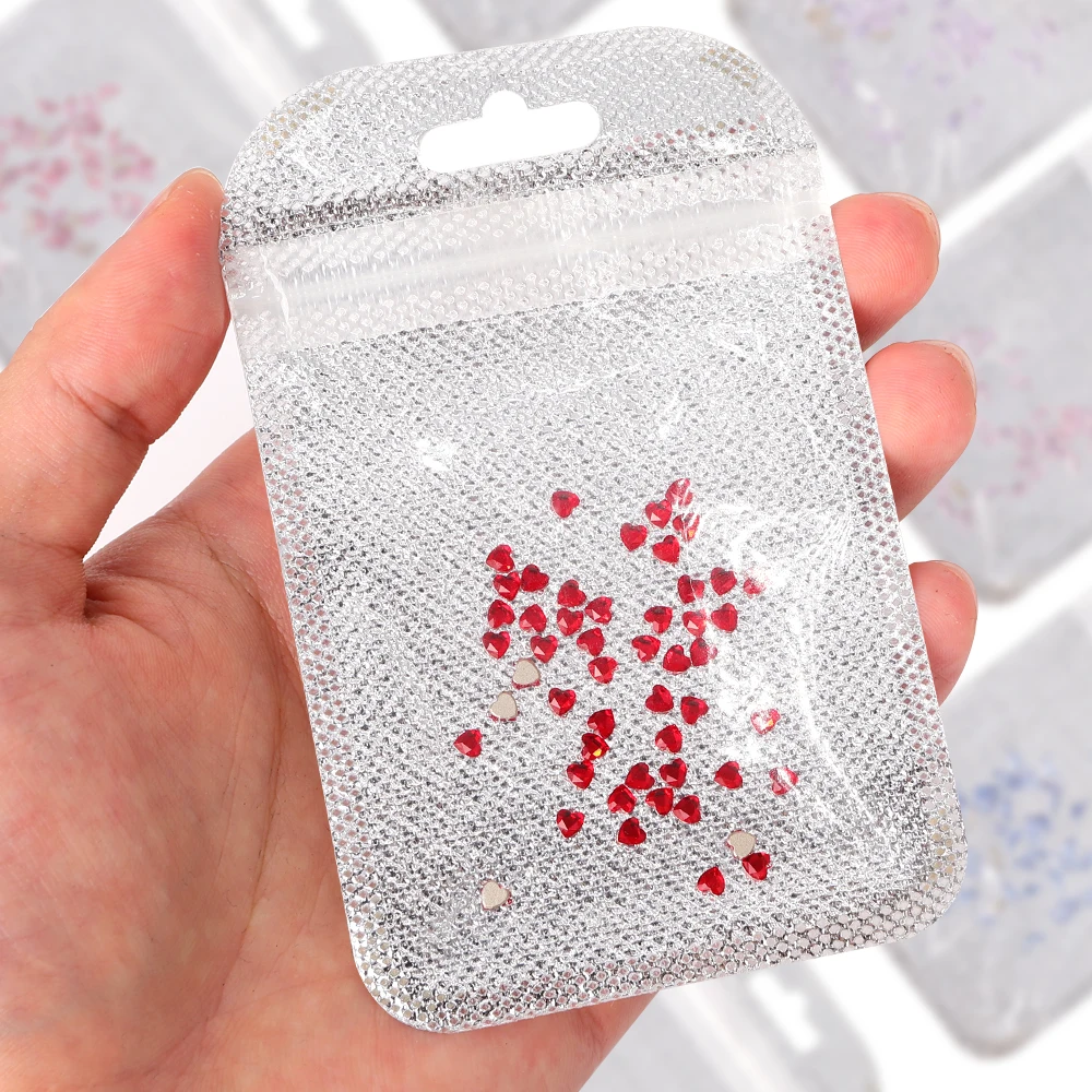 50 قطعة عودة مسطحة الخوخ القلب يتوهم حجر الراين سوبر فلاش الأظافر اكسسوارات مسمار الماس والمجوهرات الزجاج سحر الراين