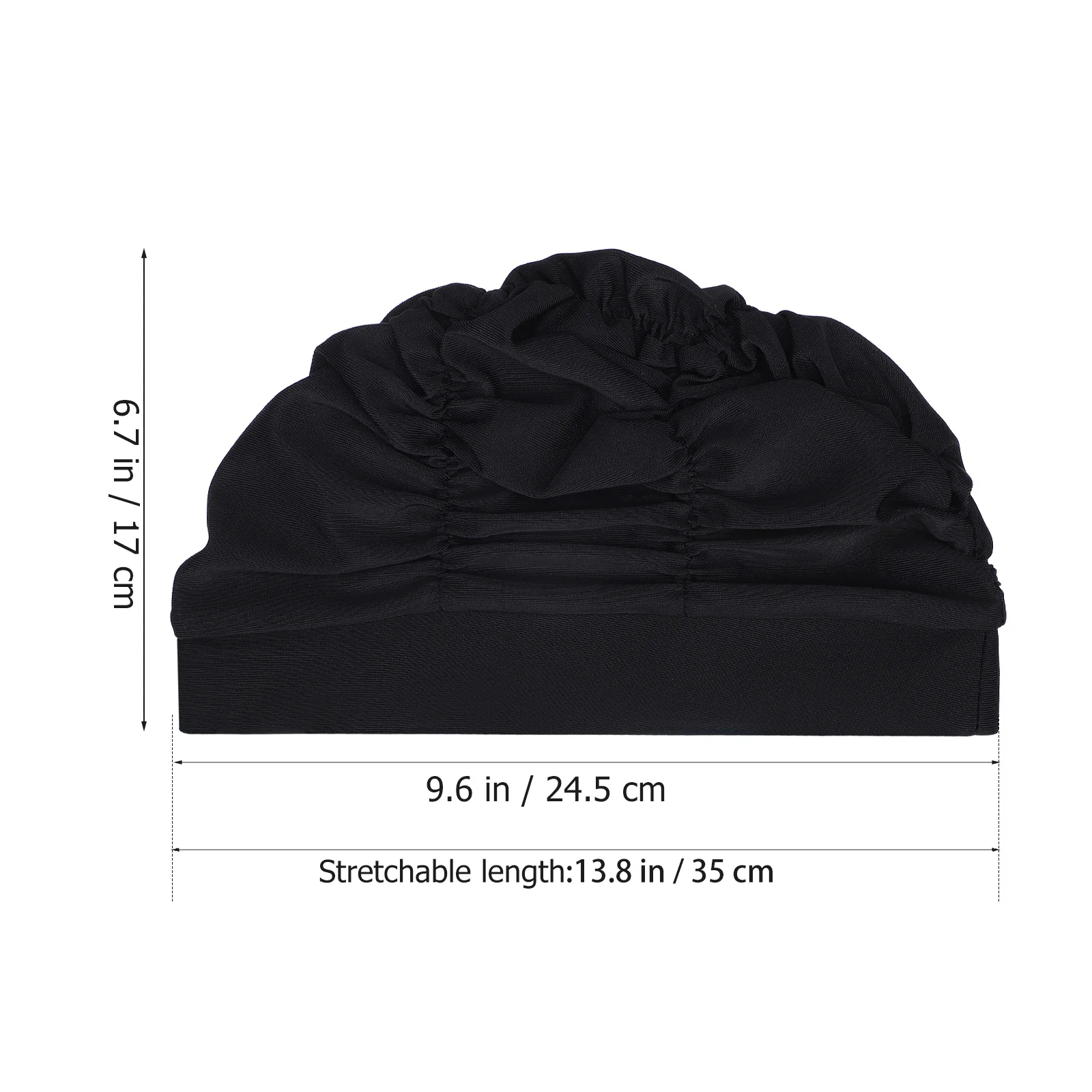 

2Pcs Elastic Swim Cap Pleated Hat for Women Adult Long Hair Blue Polyester Durable Universal Fit Unisex