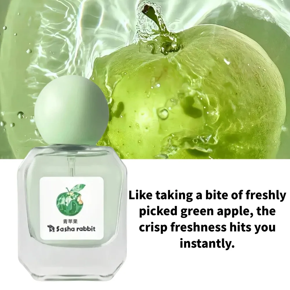 30ml Green Apple Perfume: Long-lasting, Light Fragrance; Unisex; Fresh and Natural; Perfect for Beach Vacations;Travel-Friendly