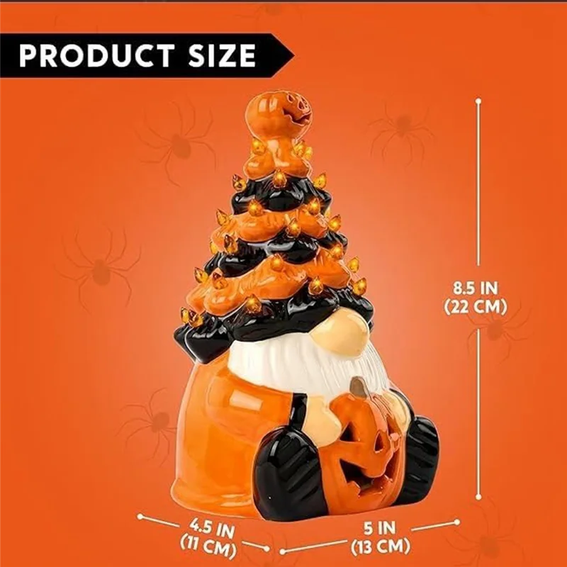 

A03F-For Home Party Decoration- 2Pcs Halloween Dwarf Pumpkins With Integrated Lights, Handmade Lighted Design For Indoor Outdoor