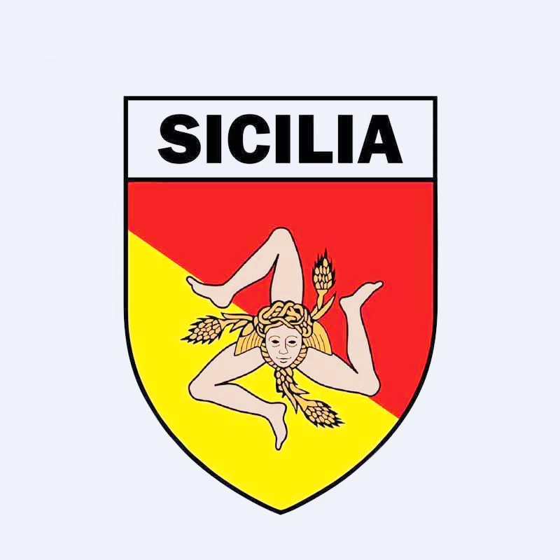 12.2CM*9.2CM Reflective Sicilia Italy Motorcycle Decal Creative Helmet Car Sticker 1PCS,KK