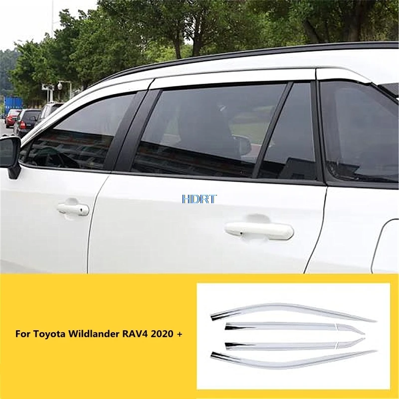 Car Style Accessories Window Deflector Rain Screen Shelter Sun Visor Cover Weather Shield Side For Toyota Wildlander RAV4 2020 +