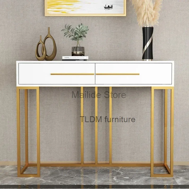 

American Designer Console Tables Leisure Home Iron Console Table for Hallway Modern Living Room Furniture Living Room Cabinets