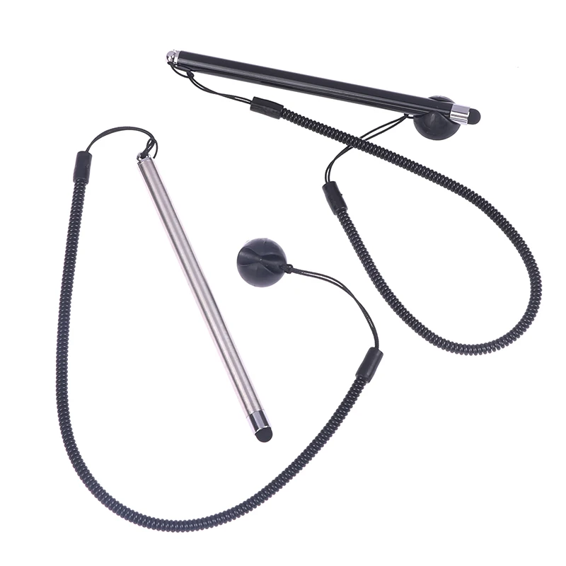 شاشة تعمل باللمس ملحقات الهاتف المحمول قلم ستايلس حبل زنبركي أقلام بالسعة مع حبل زنبركي مضاد للخسارة ومقعد من السيليكون