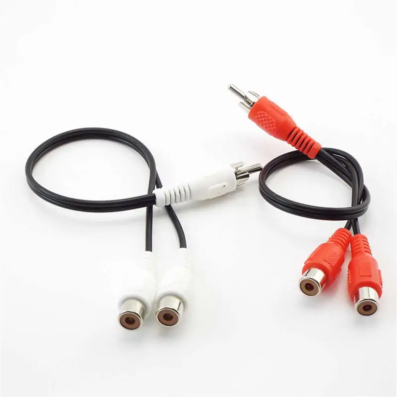 1pcs 0.25mRCA Male Head One-two Audio Cable RCA Male Head To 2RCA Female Seat Audio Adapter Cable