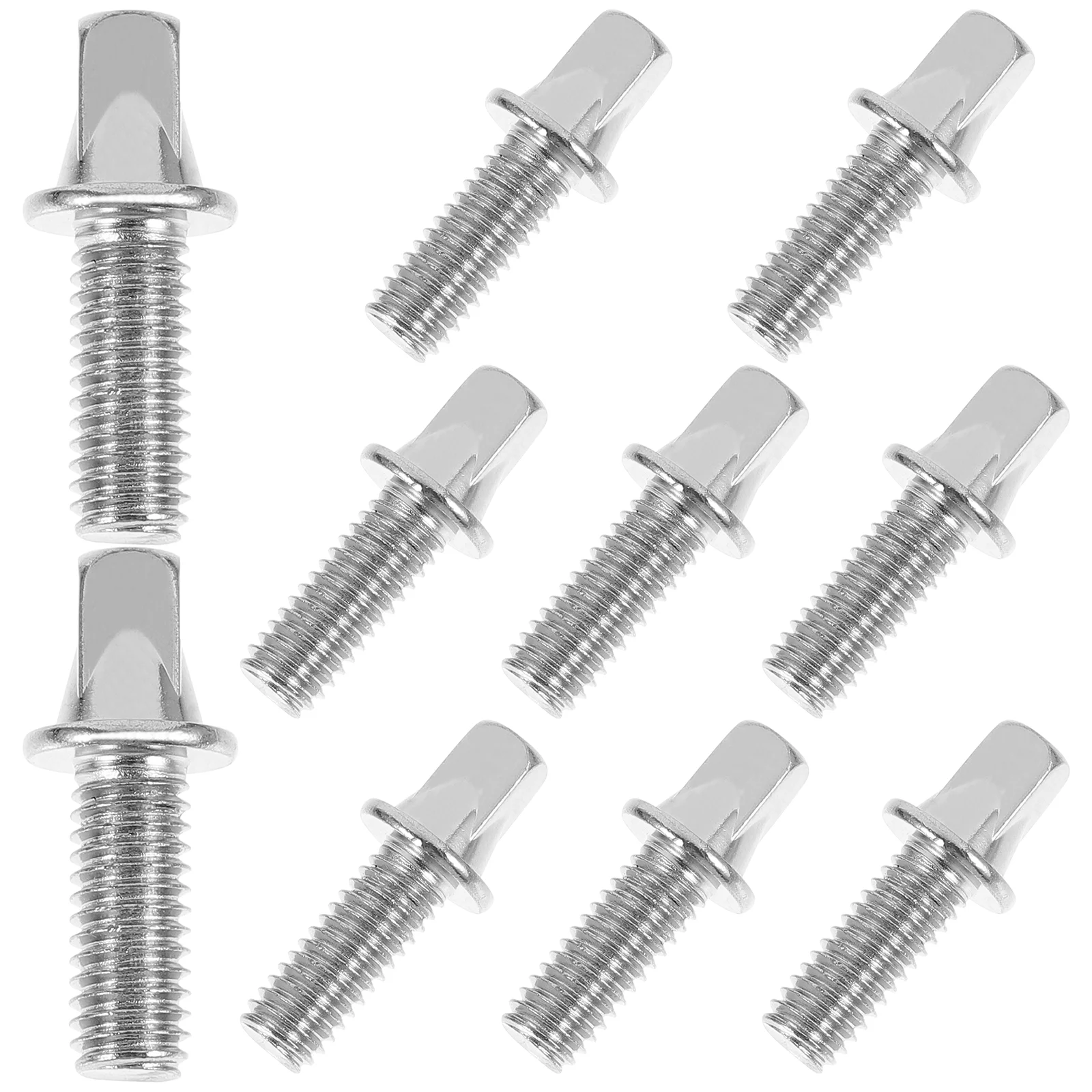 10 Pcs Drum Screw Fittings Versatile Drumming Accessories Screws for Pedal Shaft Bass Set Key Tool Silver Plated Iron Bolts