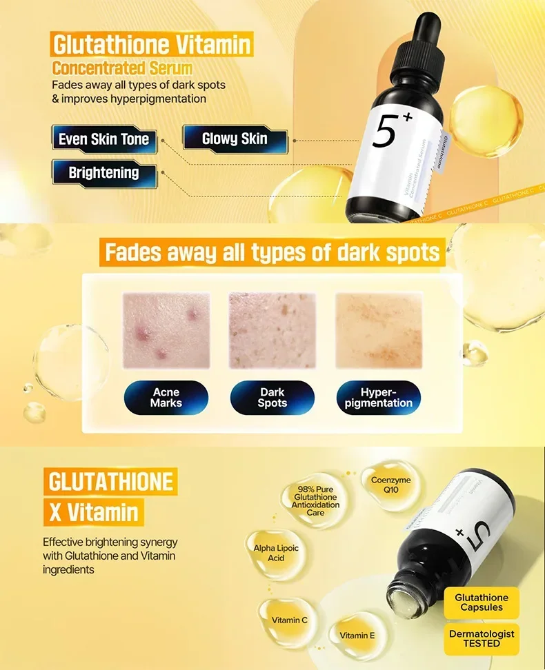 5+ فيتامين مصل مركز فيتامين مصل مركز المضادة للتجاعيد ترطيب مصل مصل منتجات العناية ببشرة الوجه 50 مللي #5