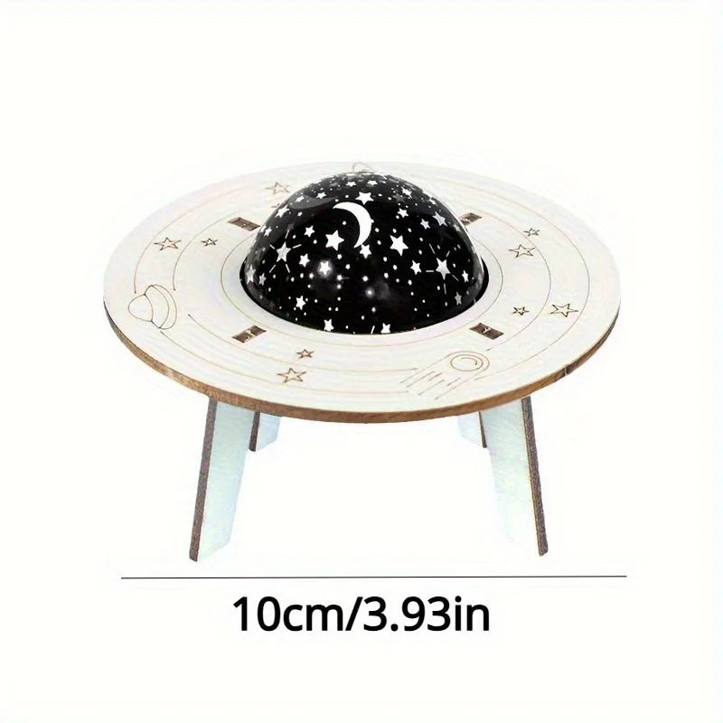 Spaceship Starry Sky Light STEM Science Kit for Kids Wooden Physics Experiments & Solar Engineering Kits Gifts for Boys Girls