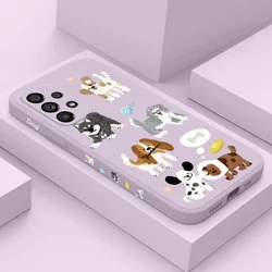 Chalk Drawing Dog Case For Samsung Galaxy A73 A53 A33 A23 A13 A03 A72 A52 A52S A32 A22 A12 A02 A02S A71 A51 A31 A21S 4G 5G Cover