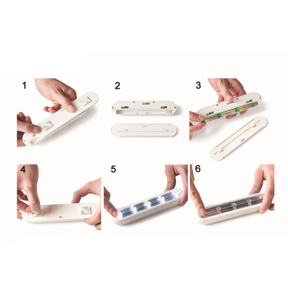 

5 Leds Led Cabinet Lights Adhesive Button -Saving Night Light 18H Soft Light For Cupboard Drawer Closet Wardrobe