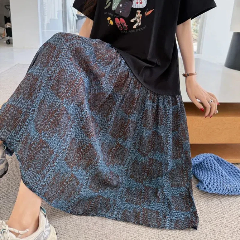 女性用ルーズTシャツドレス,花柄パッチワーク,黒婦人服,新品,夏,ke6834,2020