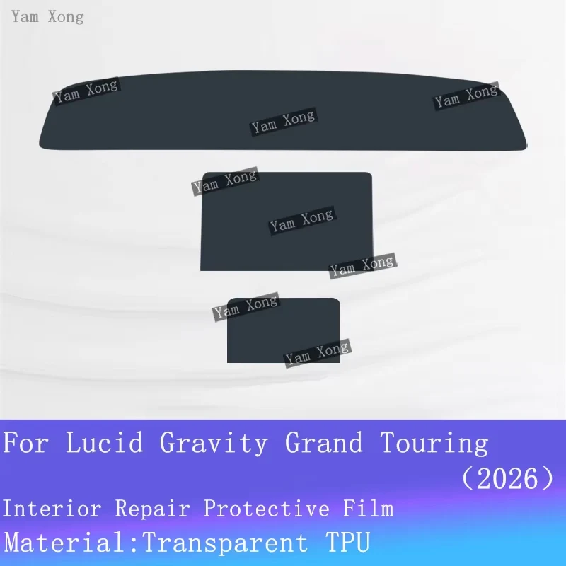 Car Gearbox Panel Transparent Sticker Interior Kit Protective For Lucid Gravity Grand Touring LED Navigation Screen Scratch Film