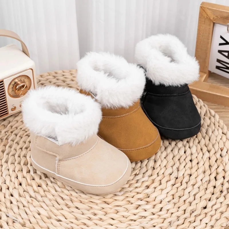 

New winter baby walking shoes for 2025, thickened and warm for boys and girls, non slip and soft for toddlers aged 8-14 months