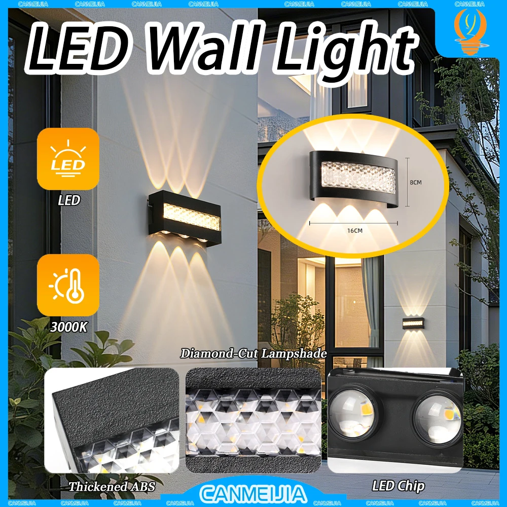 Outdoor LED Wall Light Waterproof Up and Down Lamp 85-265V Porch Lights For Room Backyard Garden Lighting Wall Washer Decoration