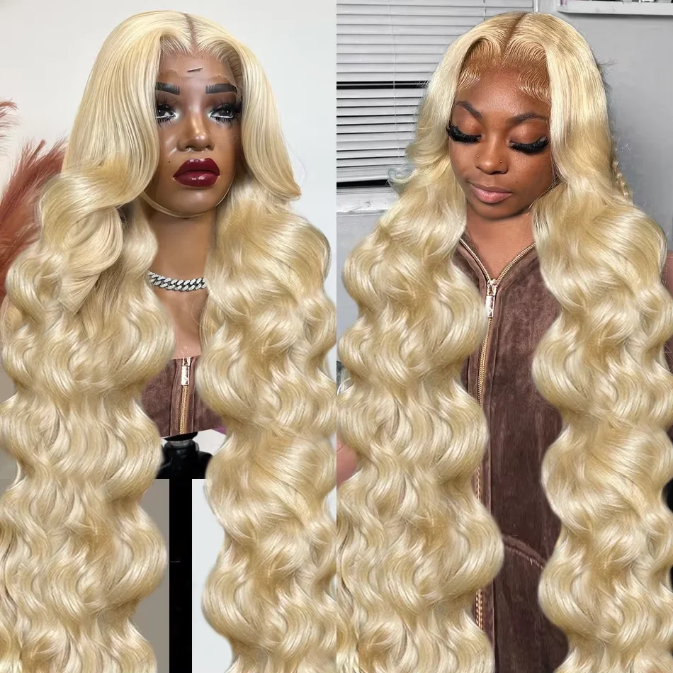 46 Inch Blonde 613 HD Lace frontal Wig 13X6 Body Wave Colored  Human Hair wigs Real Brazilian Hair Human Hair For Women