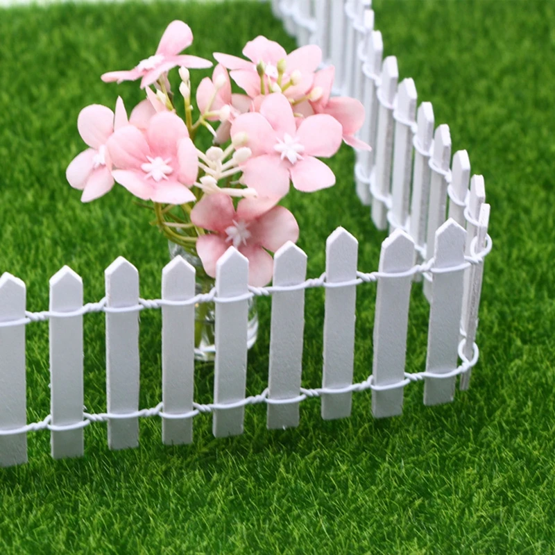 Mini Wooden Fence DIY Miniature Fairy Garden Wood Barrier Dollhouse Showcase Craft Home Decoration Accessories 90x5cm