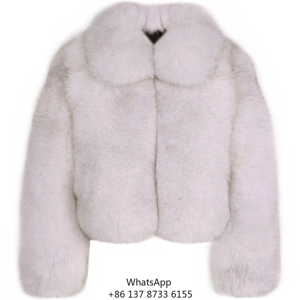 

2023 Winter Fox Fur Coat Women Turn-Down Collar Natural Fox Fur Jacket Ladies Outerwear