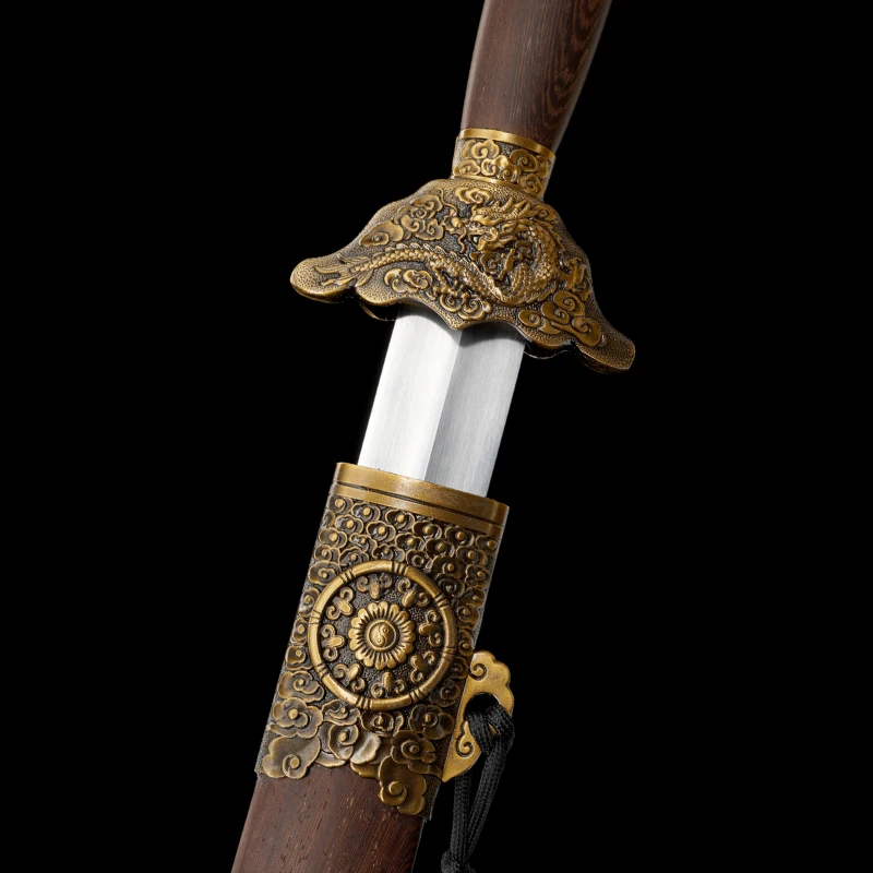 Chinese Tai Chi Sword Flexible 1060 High Carbon Steel Blade Real Rose Wood Scabbard Morning Martial Art Training Dragon Katana
